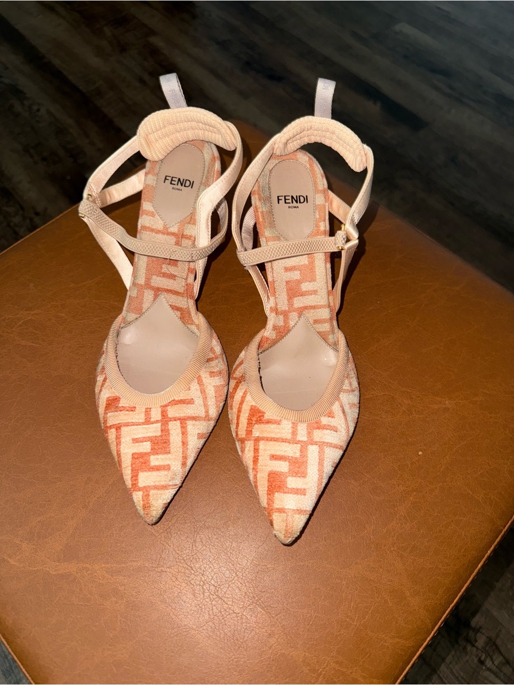 Fendi Colibrì FF jacquard slingback pumps